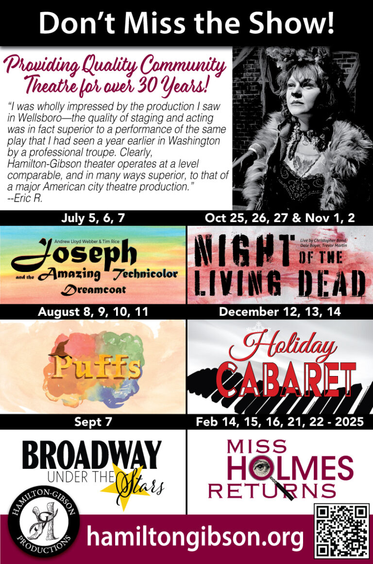 Explore Wellsboro advertisement for Hamilton-Gibson Productions